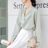 Vネックシンプル長袖シャツ レディース トップス | Dewlily | 詳細画像13 