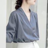 Vネックシンプル長袖シャツ レディース トップス | Dewlily | 詳細画像14 