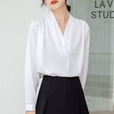 Vネックシンプル長袖シャツ レディース トップス | Dewlily | 詳細画像16 