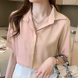 ピンク | 半袖ゆったりブラウス レディース トップス | Dewlily