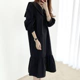 長袖フレアワンピース レディース 無地 | Dewlily | 詳細画像12 