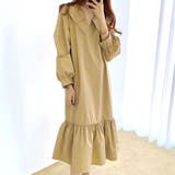 長袖フレアワンピース レディース 無地 | Dewlily | 詳細画像4 