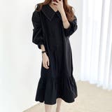 長袖フレアワンピース レディース 無地 | Dewlily | 詳細画像8 