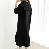 長袖フレアワンピース レディース 無地 | Dewlily | 詳細画像9 