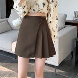 カーキ | プリーツミニスカート レディース 無地 | Dewlily