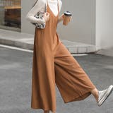 Vネックワイドレッグサロペット レディース 無地 | Dewlily | 詳細画像10