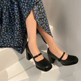 ブラック | チャンキーヒールパンプス レディース シューズ | Dewlily