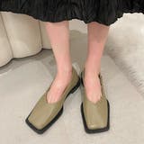 カーキ | スクエアパンプス レディース シューズ | Dewlily