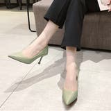 グリーン | ピンヒールパンプス シューズ 韓国ファッション | Dewlily