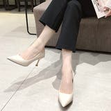 アイボリー | ピンヒールパンプス シューズ 韓国ファッション | Dewlily
