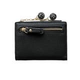 ブラック | チャーム付きミニ財布 韓国ファッション 10代 | Dewlily