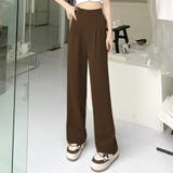 ベージュ | ロングタックパンツ レディース ボトムス | Dewlily