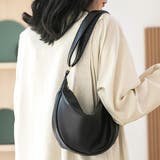 ブラック | ハーフムーンショルダーバッグ レディース シューズ | Dewlily