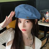 ブルー | カジュアルベレー帽 韓国ファッション 10代 | Dewlily