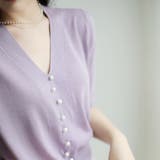 フェイクパールVネックニット 韓国ファッション 10代 | Dewlily | 詳細画像17 