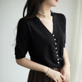 フェイクパールVネックニット 韓国ファッション 10代 | Dewlily | 詳細画像7 