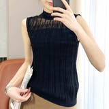 シアーフレンチノースリーブニット 韓国ファッション 10代 | Dewlily | 詳細画像2 