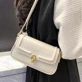 ホワイト | シンプルショルダーバッグ 韓国ファッション 10代 | Dewlily