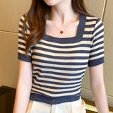 ボーダーサマーニット 韓国ファッション 10代 | Dewlily | 詳細画像11 