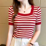 ボーダーサマーニット 韓国ファッション 10代 | Dewlily | 詳細画像13 