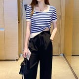 ボーダーサマーニット 韓国ファッション 10代 | Dewlily | 詳細画像14 