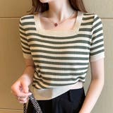 ボーダーサマーニット 韓国ファッション 10代 | Dewlily | 詳細画像7 