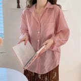 ピンク | シアーシャツブラウス 韓国ファッション 10代 | Dewlily
