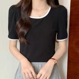 バイカラーTシャツ 韓国ファッション 10代 | Dewlily | 詳細画像2 
