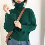 グリーン | タートルネックセーター 秋 冬 | Dewlily