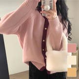 配色カラーニットトップス 秋 冬 | Dewlily | 詳細画像1 