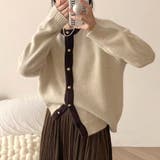 配色カラーニットトップス 秋 冬 | Dewlily | 詳細画像4 