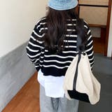 ボーダーショート丈カーディガン 秋 冬 | Dewlily | 詳細画像10
