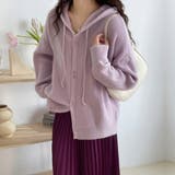 フード付きカーディガン 秋 冬 | Dewlily | 詳細画像10