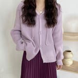 フード付きカーディガン 秋 冬 | Dewlily | 詳細画像12