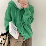 フード付きカーディガン 秋 冬 | Dewlily | 詳細画像15