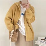 フード付きカーディガン 秋 冬 | Dewlily | 詳細画像6