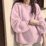 ピンク | シンプルルーズニット 秋 冬 | Dewlily