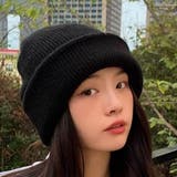 ブラック | シンプルニット帽 秋 冬 | Dewlily
