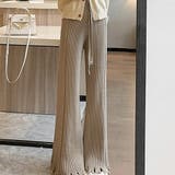 ベージュ | フリンジワイドパンツ レディース 10代 | Dewlily
