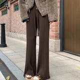 ブラウン | フリンジワイドパンツ レディース 10代 | Dewlily