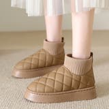 ベージュ | キルティングフェイクムートンブーツ レディース 10代 | Dewlily