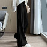 ブラック | サイドフリンジパンツ レディース 10代 | Dewlily