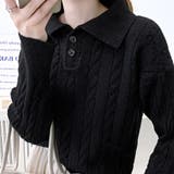 ケーブル編みポロシャツ風ニット レディース 10代 | Dewlily | 詳細画像13 