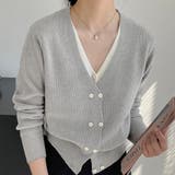 グレー | レイヤードドッキングニット レディース 10代 | Dewlily