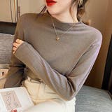ベージュ | ハイネックシフォンニット レディース 10代 | Dewlily