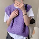ケーブル編みニットベスト レディース 10代 | Dewlily | 詳細画像10