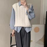 ケーブル編みニットベスト レディース 10代 | Dewlily | 詳細画像13
