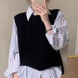 ケーブル編みニットベスト レディース 10代 | Dewlily | 詳細画像2