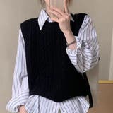 ケーブル編みニットベスト レディース 10代 | Dewlily | 詳細画像7