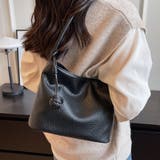 ブラック | フェイクレザーショルダーバッグ レディース 10代 | Dewlily